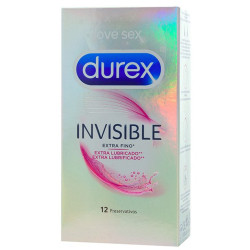 Durex Préservatifs fins lubrifiés Invisible 52mm x12